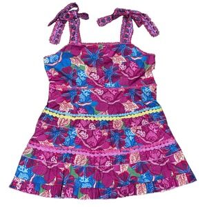 Marie by Victoria Dunn Naomi Mini Dress Cotton Candy Floral Tiered Tie $264 NWT